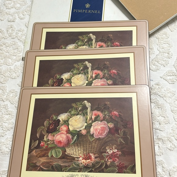 The Pimpernel Basket of Flowers Table Mat Set - Picture 4 of 6